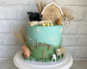 Barn cake topper, Farm yard theme topper, 1st birthday, Wooden farmyard cake topper, Farm Yard birthday, 2nd birthday farm theme, Farm party