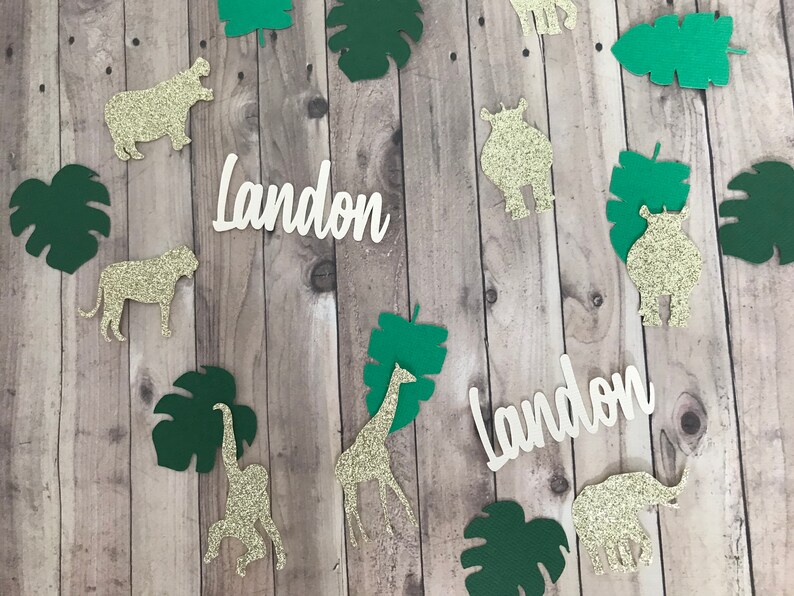 Jungle party confetti Jungle decorations Wild One birthday Jungle theme party Safari theme party Wild One decorations Safari confetti