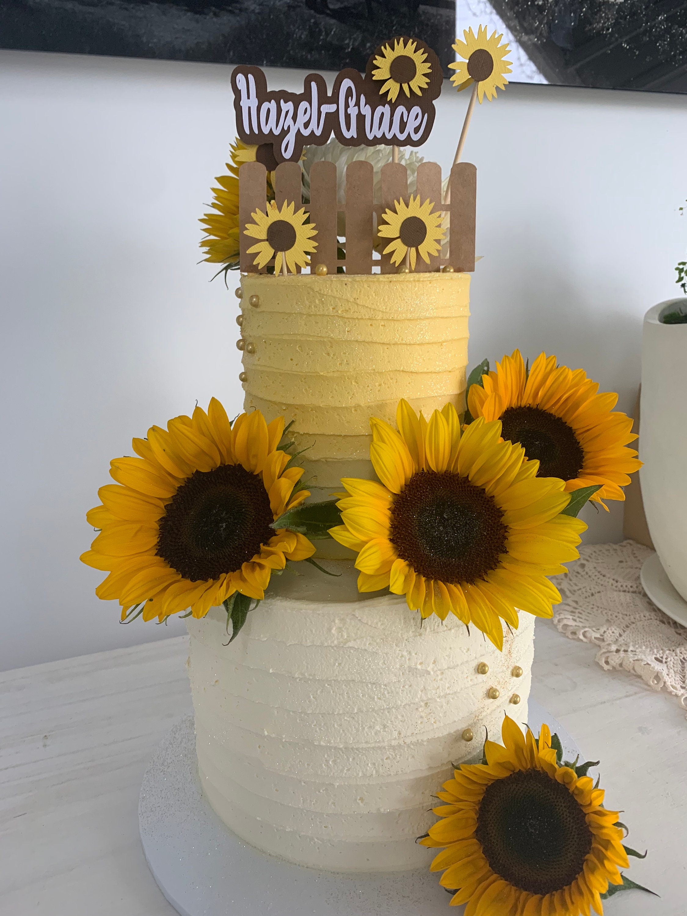 Sunflower cake topper Sunflower birthday Sunflower theme Etsy