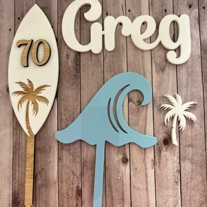 Personalized Surfboard Cake Topper: Surf Theme Party - Etsy