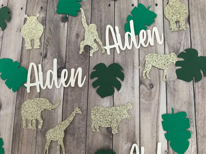 Jungle party confetti Jungle decorations Wild One birthday Jungle theme party Safari theme party Wild One decorations Safari confetti