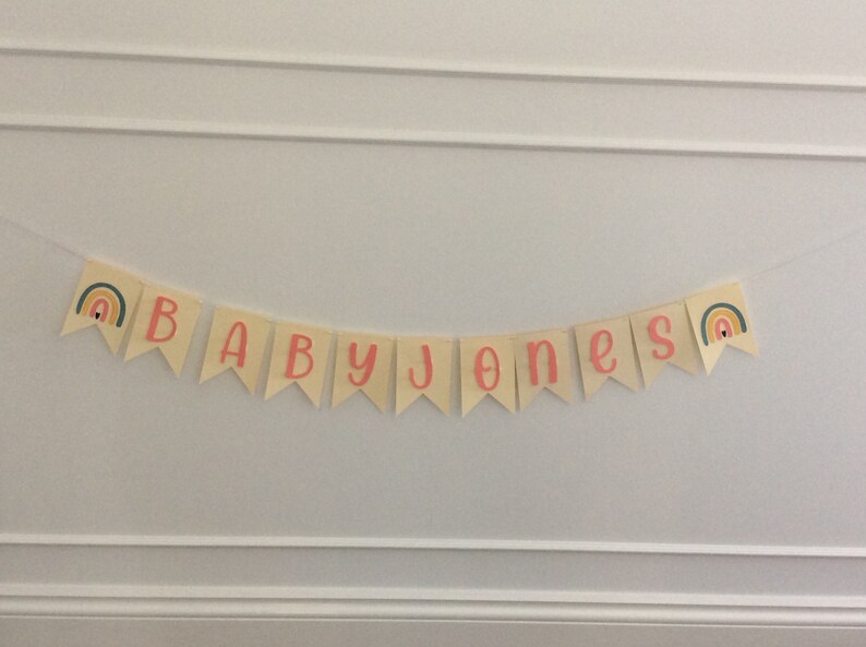 Unisex baby shower Baby shower garland Baby shower banner Baby shower decorations Rainbow banner Boho baby shower Rainbow baby shower