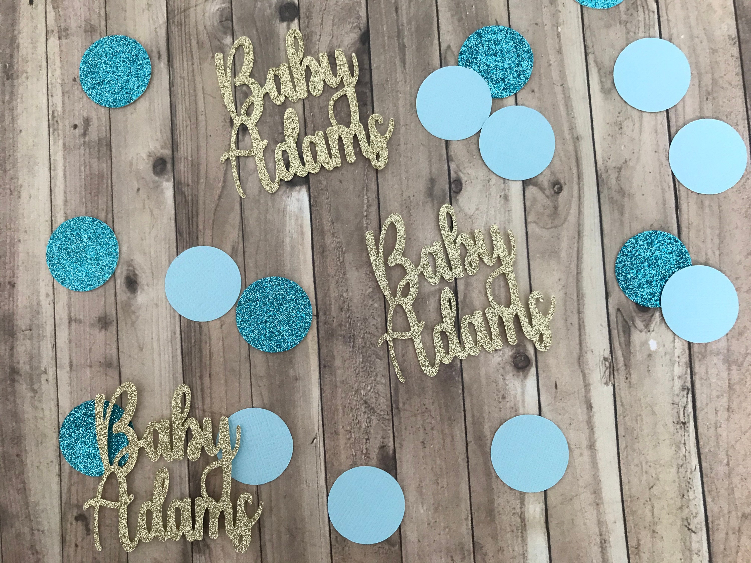 Boy Baby Shower Confetti Personalized Baby Shower Baby Etsy