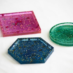 Glitzer Resin Untersetzer - Schmuckschale / Schmuckschale