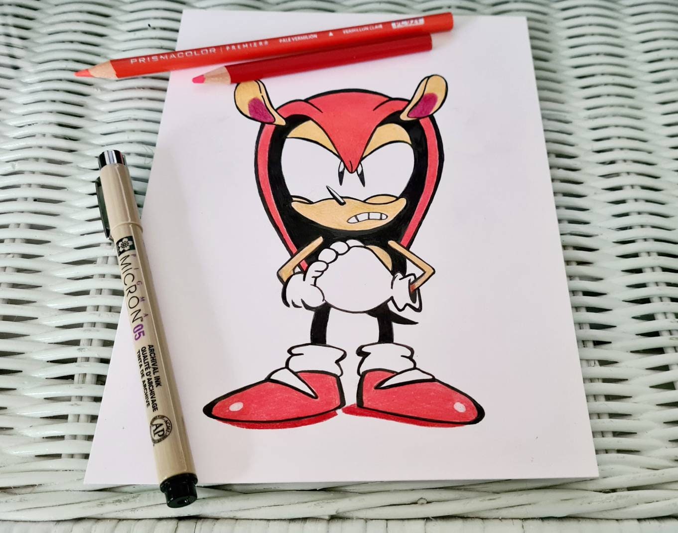 FANART Sonic the Hedgehog: Mighty the Armadillo & RJ the Alpaca Collab  Timelapse Part 1: Pencils & Ink