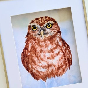 OWL painting Watercolor picture, Watercolor owl, original artwork, print A4 size, owl art, handpainted owl, watercolour owl, wall art
