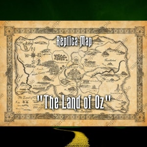 Mapa de pergaminho de parede da Terra de Oz - Wicked