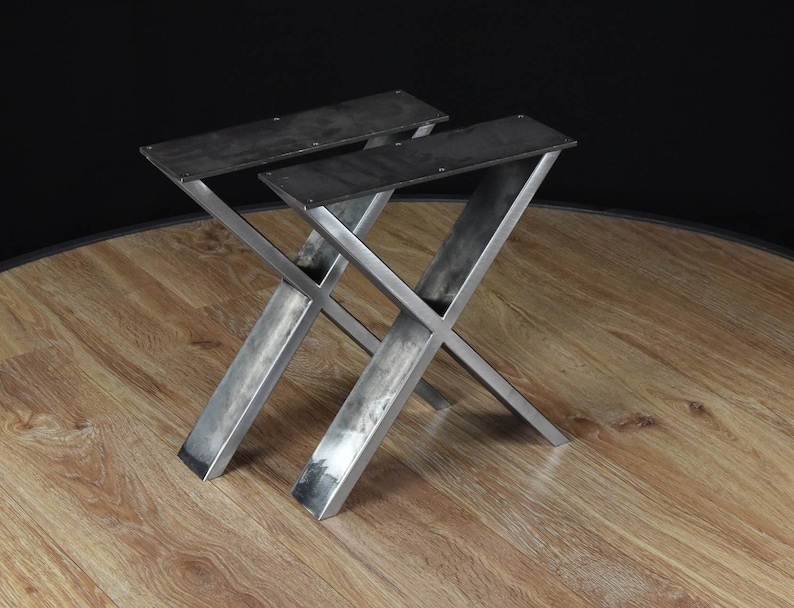 Patas de mesa de acero patas en forma de X Patas de banco de - Etsy España
