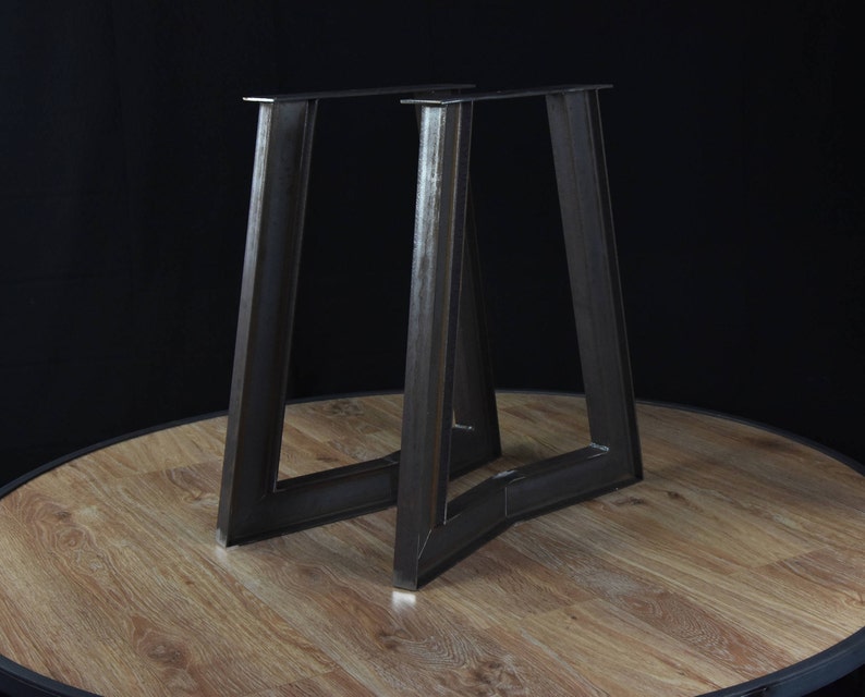 Metal Table Legs Trapezoid Table Legs Industrial Steel Table Etsy