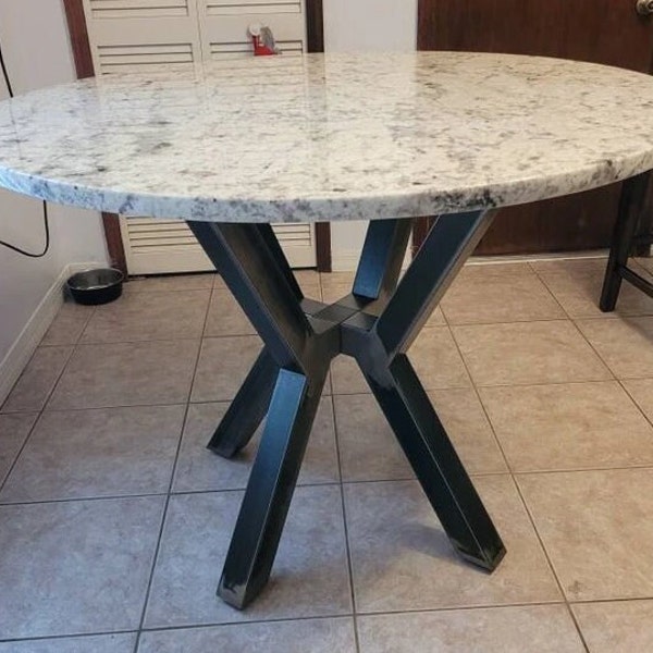 Counter Height Dining Table For Square or Round Table Top, Spider Steel Table Base For Marble Top, Modern Metal Counter Height Table Base