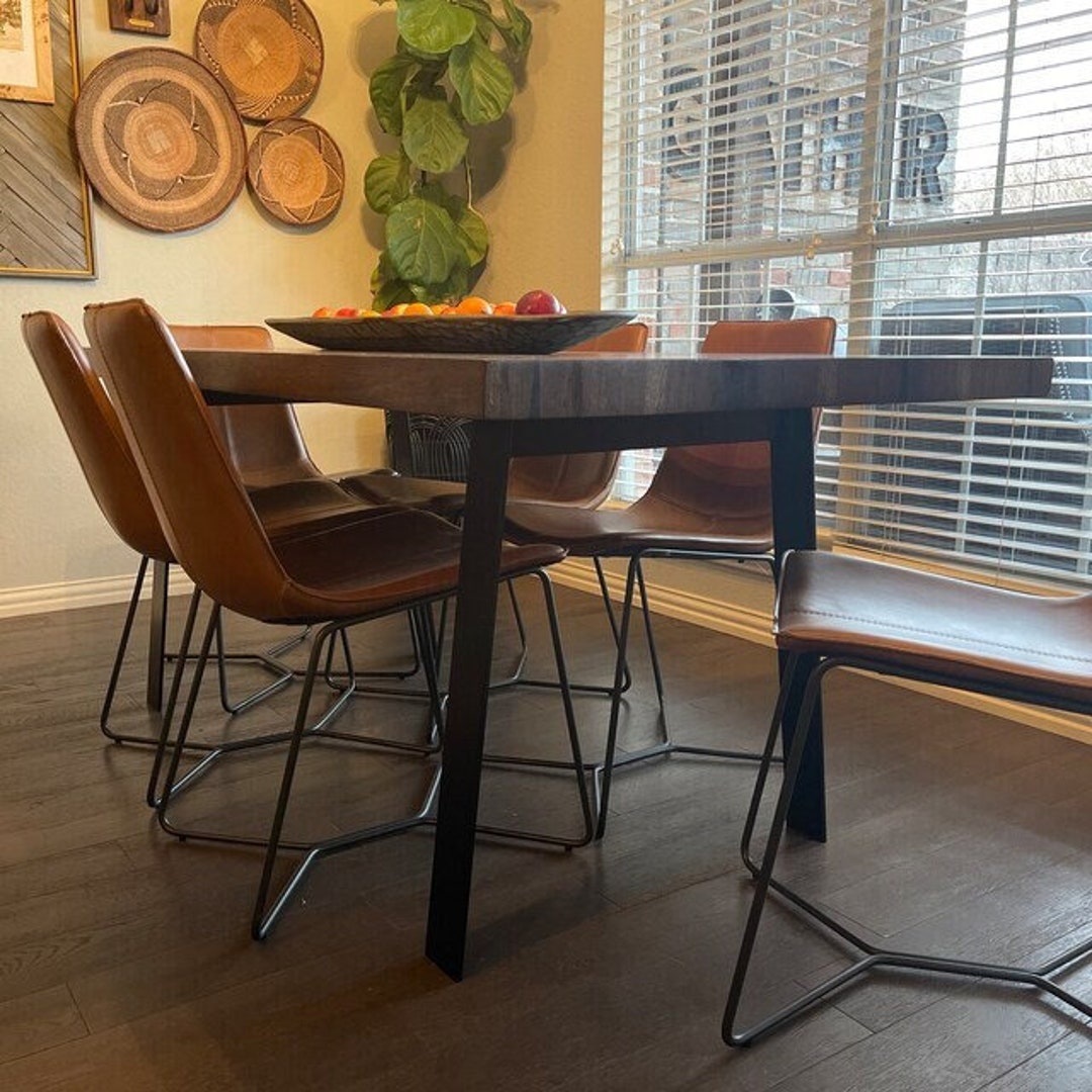 Metal Dining Table Legs (set of 2). Modern Steel Table Legs. Industrial Table Base. Iron Legs ...