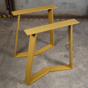 Kitchen Table Legs, Metal Table Legs, Trapezoid Steel Desk Legs, Bench Legs, Powder Coated Furniture Legs, SET of 2