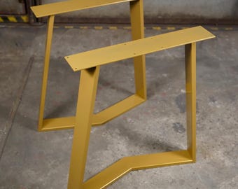 Kitchen Table Legs, Metal Table Legs, Trapezoid Steel Desk Legs, Bench Legs, Powder Coated Furniture Legs, SET of 2