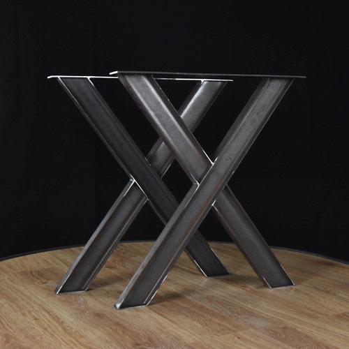 Steel Dining Table Legs set of 2 Xshape. Modern Metal Table Etsy