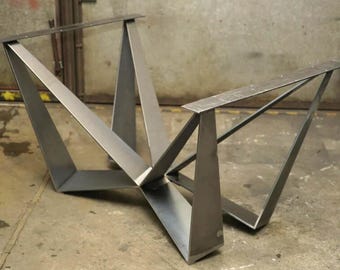 Gambe per tavolo in acciaio uniche, base per tavolo in metallo per sala da pranzo, gambe industriali, base per tavolo da pranzo in acciaio