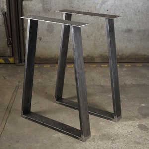 Metal Table Legs, Trapezoid Steel Table Legs,  Kitchen Table Legs, Powder Coated Legs, SET of 2, IN STOCK