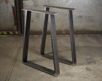 Metal Table Legs, Trapezoid Steel Table Legs,  Kitchen Table Legs, Powder Coated Legs, SET of 2, IN STOCK