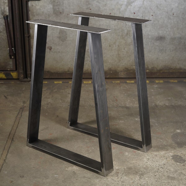 Metal Table Legs, Trapezoid Steel Table Legs,  Kitchen Table Legs, Powder Coated Legs, SET of 2, IN STOCK