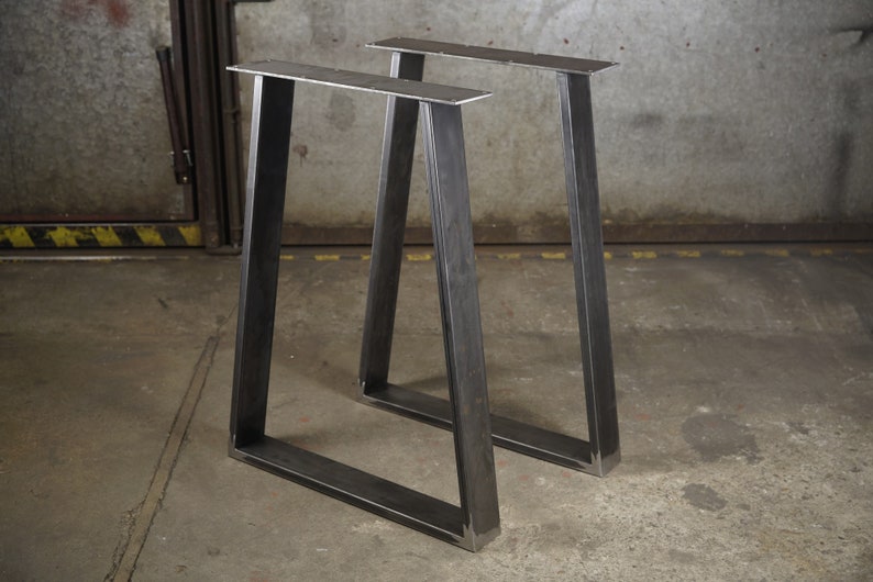 Metal Table Legs, Trapezoid Steel Table Legs, Kitchen Table Legs, Powder Coated Legs, SET of 2, IN STOCK image 1