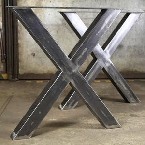 Metal Dining Table Legs. Heavy Duty Steel Table Legs (set of 2 legs ), Bench Legs, Iron Desk Legs. Industrial, X shape, IN STOCK