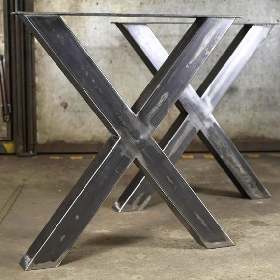 Metal Dining Table Legs. Heavy Duty Steel Table Legs (set of 2 legs ), Bench Legs, Iron Desk Legs. Industrial, X shape, IN STOCK