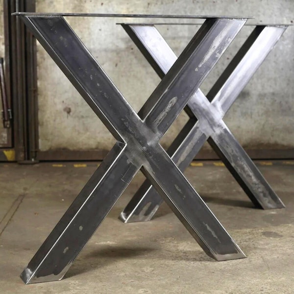 Metal Dining Table Legs. Heavy Duty Steel Table Legs (set of 2 legs ), Bench Legs, Iron Desk Legs. Industrial, X shape, IN STOCK