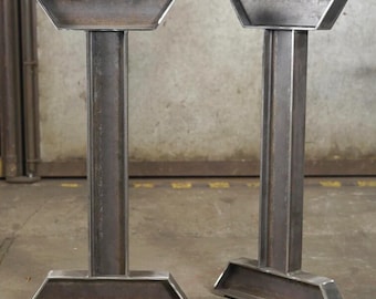 I-Beam Steel Console Table Legs, Industrial Counter Height Table Legs,  Bar Height Ibeam Steel Table Legs, Set of 2