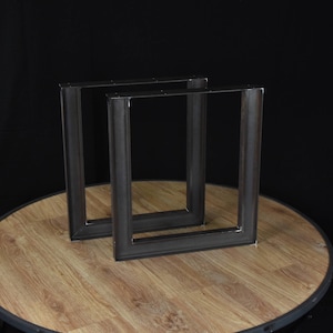 Metal table legs, Industrial table legs, U shape table legs, Table base,  SET of 2