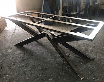 Industrial Table Legs, Steel Dining Table Frame, Iron Base, Industrial Table, I-beam table base