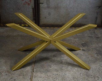 Metal Dining Table Legs. Spider Steel Dining Table Legs. Modern Metal Table Base. Industrial Table Legs for Live Edge Wood.