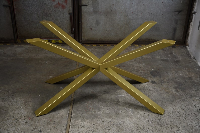 Metal Dining Table Legs. Spider Steel Dining Table Legs. Modern Metal Table Base. Industrial Table Legs for Live Edge Wood. 