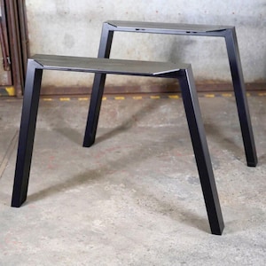 Steel Desk Legs With Wide Mounting Plates, Modern Trapezoid Table Legs, Minimalist Metal Legs For DIY Projects, Powder Coated