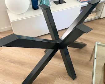 Gambe per tavolo da pranzo in metallo, base per tavolo da pranzo in acciaio ragno. Base moderna in metallo per tavolo rettangolare