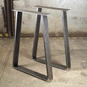 Metal Table Legs, Trapezoid Steel Table Legs,  Kitchen Table Legs, Powder Coated Legs, SET of 2, IN STOCK