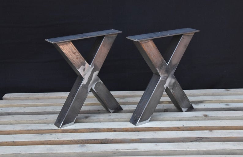 Metal Table Legs X Shape Legs Steel Bench Legs Dining Etsy