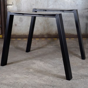 Patas de Mesa Pesadas de acero de 80x40mm. Patas de mesa de comedor de metal juego de 2 Patas de mesa de cocina de acero modernas, placa de montaje adicional imagen 4