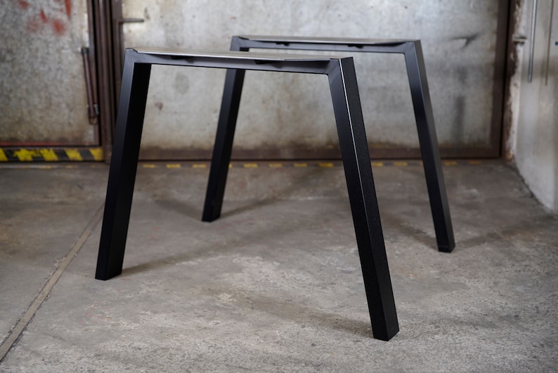 Patas de Mesa Pesadas de acero de 80x40mm. Patas de mesa de comedor de metal juego de 2 Patas de mesa de cocina de acero modernas, placa de montaje adicional imagen 4