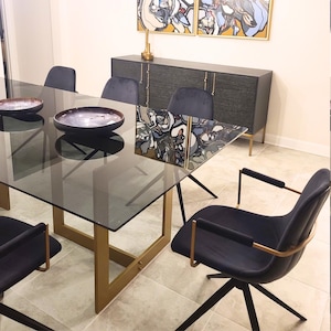 T-Shaped Modern Dining Table Legs, Contemporary Steel Table Legs, Metal Desk Legs For Wood And Glass Tops, SET of 2