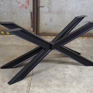 Industrial I-BEAM Steel Table Base, Steel Dining Table Frame, Handmade IBeam Spider Shape Kitchen Table Base