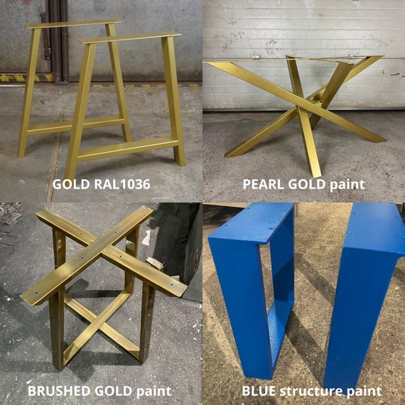 ハンドメイドセット販売 Modern Farmhouse Table Legs, Black Trapezoid Steel Legs For Desk