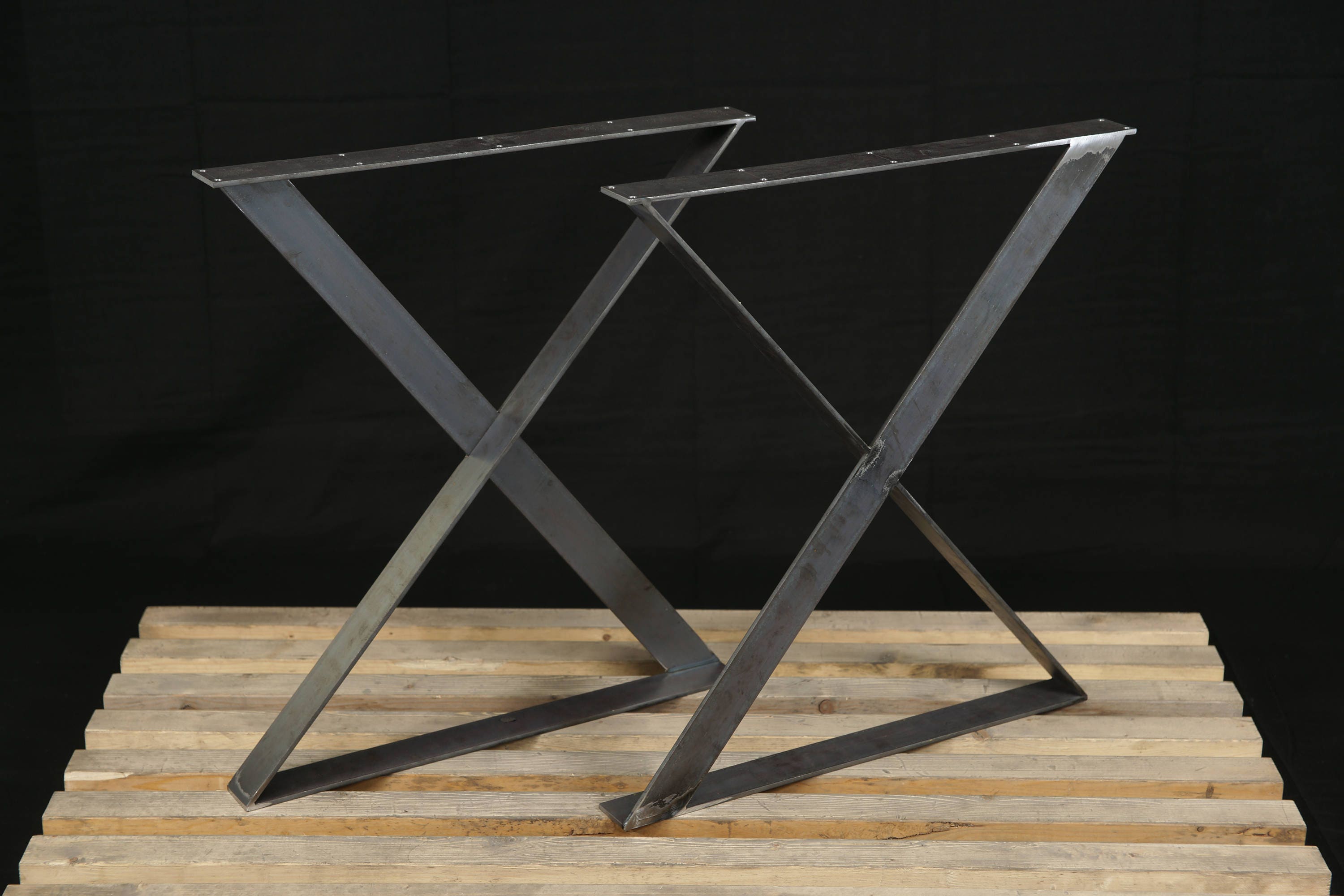 Steel Table Legs X Style Legs Flat Steel Legs Dining Table Etsy