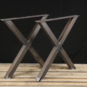 Metal table legs , X shape legs, Steel Bench Legs, Dining Table Legs, Metal legs, Desk legs SET(2)