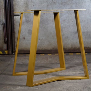 Metal Table Legs, Trapezoid Steel Table Legs,  Kitchen Table Legs, Powder Coated Legs, SET of 2, IN STOCK