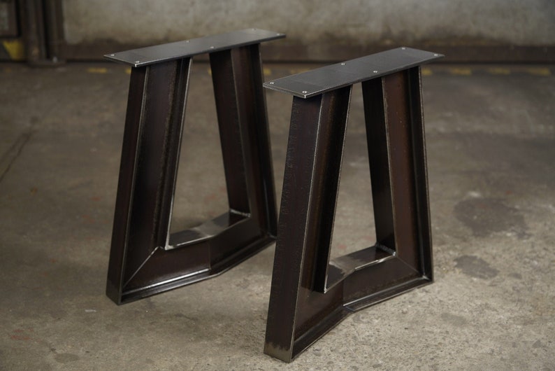 Metal Table Legs Trapezoid Table Legs Industrial Steel Table Etsy