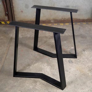 Metal Table Legs, Trapezoid Steel Table Legs,  Kitchen Table Legs, Powder Coated Legs, SET of 2, IN STOCK