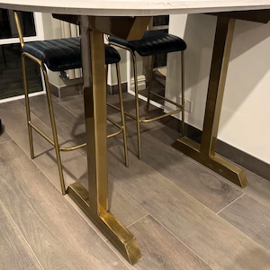 Steel Bar Height Table Legs, Metal Console Table Legs, Furniture Legs in Gold Finish, Entryway Console Table Legs, Set of 2,