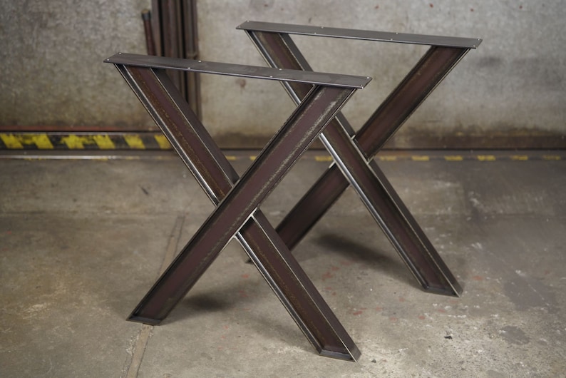 Metal Table Legs X Shape Metal Table Legs Industrial Steel Etsy