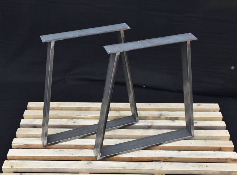 Metal Table Legs Trapezoid Steel Table Legs Kitchen Table Etsy Canada