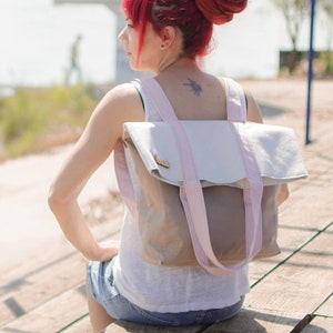 Zaino donna。女性用バックパック。布製バッグ。キャンバス コンバーチブル バックパック / 布製ショルダーバッグ。