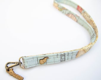 Weltkarte, Lanyard, Reise-Thema Lehrer Ausweishalter oder Ausweishalter, Lanyard für Schlüssel.